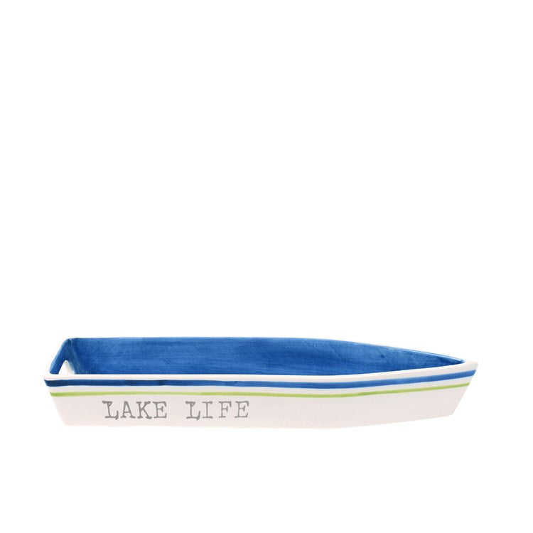 LAKE LIFE SERVING DISH - BLUE