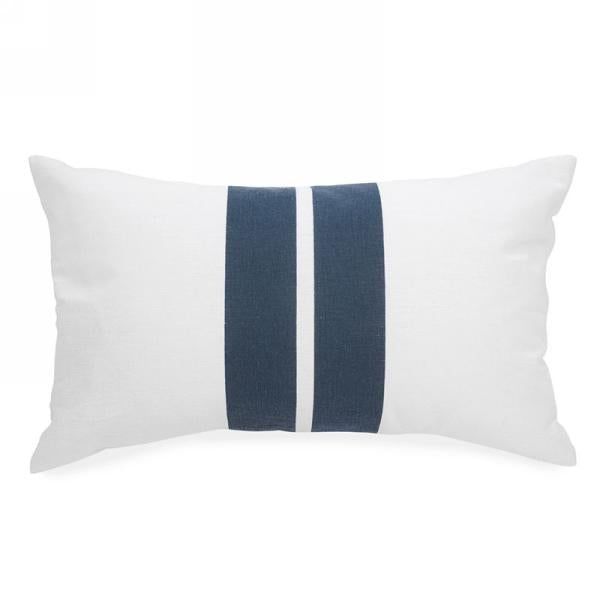 Light blue striped pillow sale