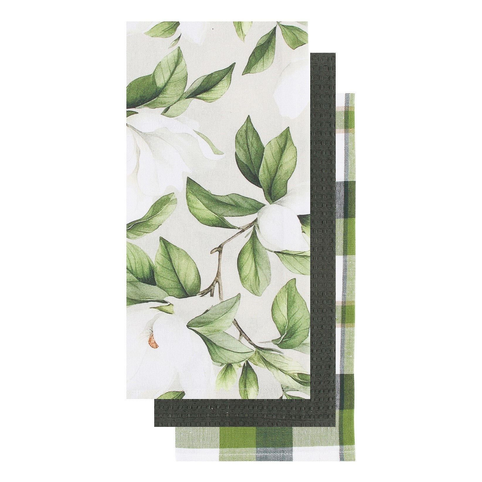 WHITE BLOSSOM TEA TOWELS (SET OF 3)