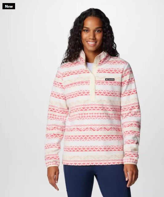 WOMEN'S PRINTED 1/2 ZIP PULLOVER - DAREDEVIL MADRAS