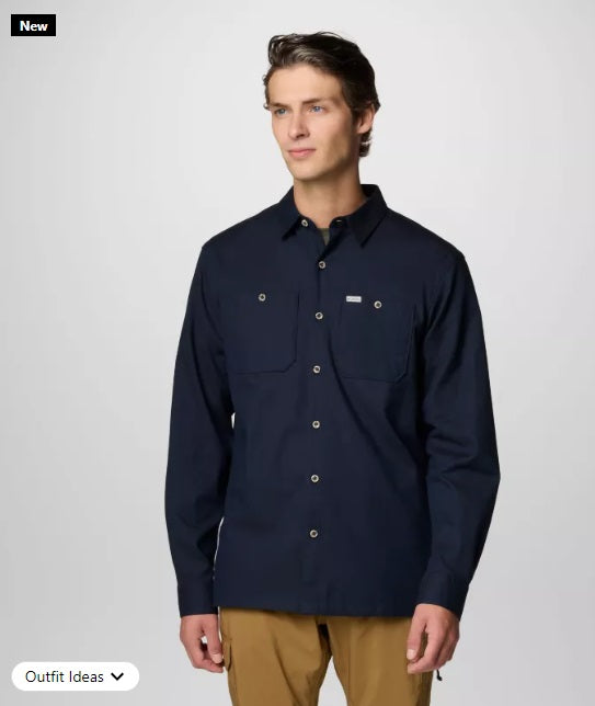 MEN'S WOVEN LONG SLEEVE SHIRT - DARK MTN, COLLEGIATE NAVY