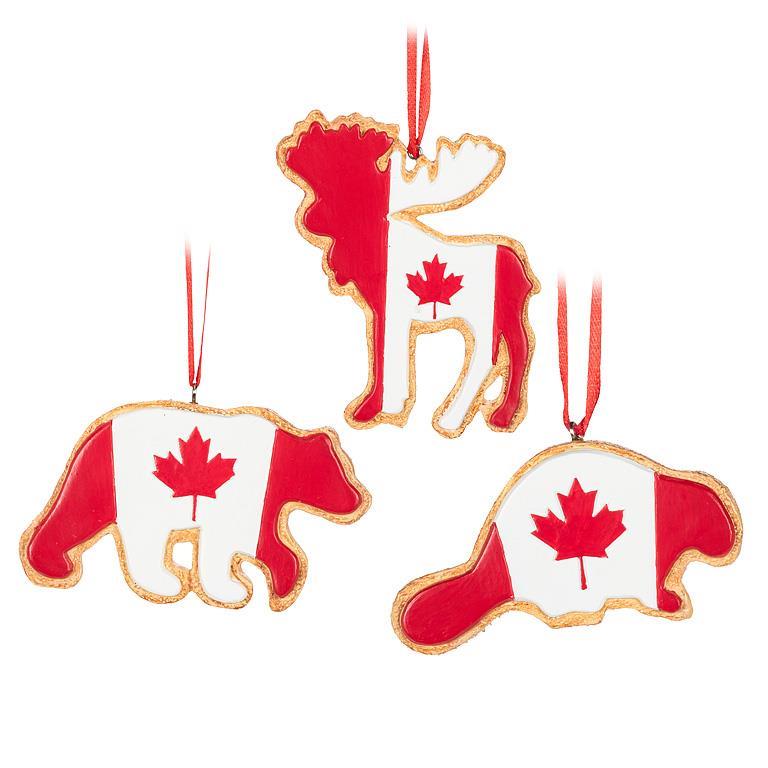 CANADA FLAG ANIMAL COOKIE ORNAMENT