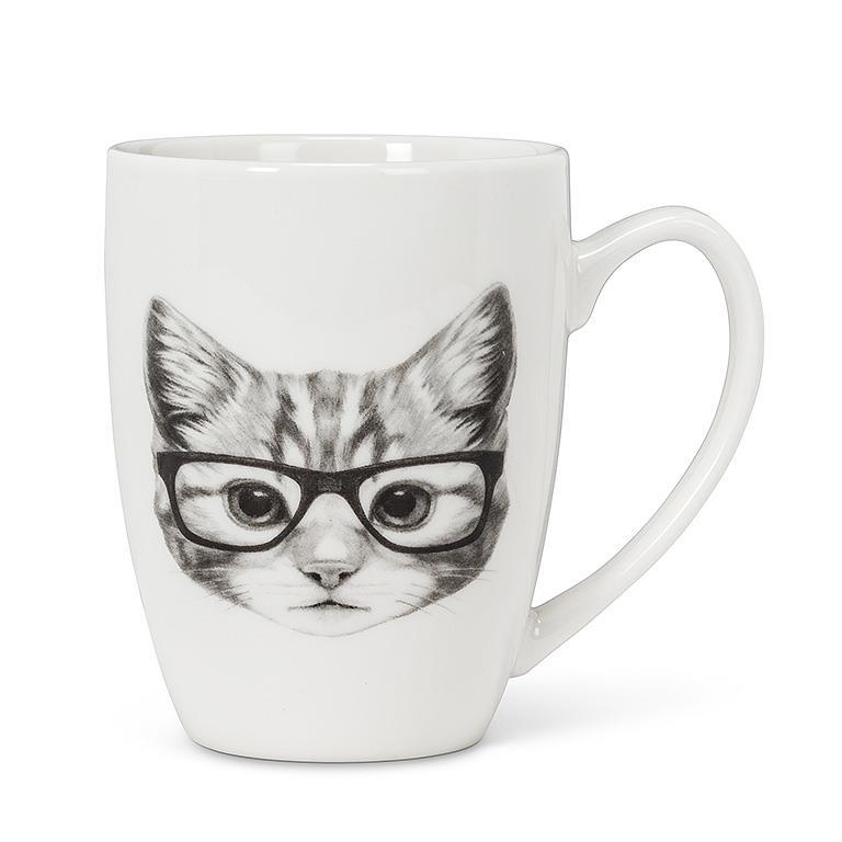 CAT MUG WITH GLASSES