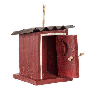 RED OUTHOUSE ORNAMENT 3.5"H