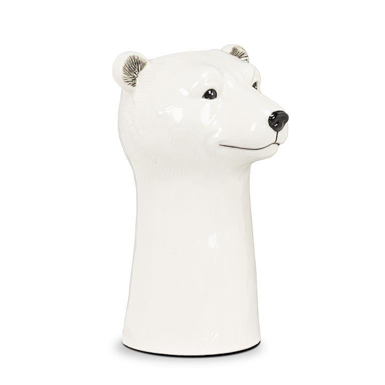 LARGE POLAR BEAR VASE 9"H