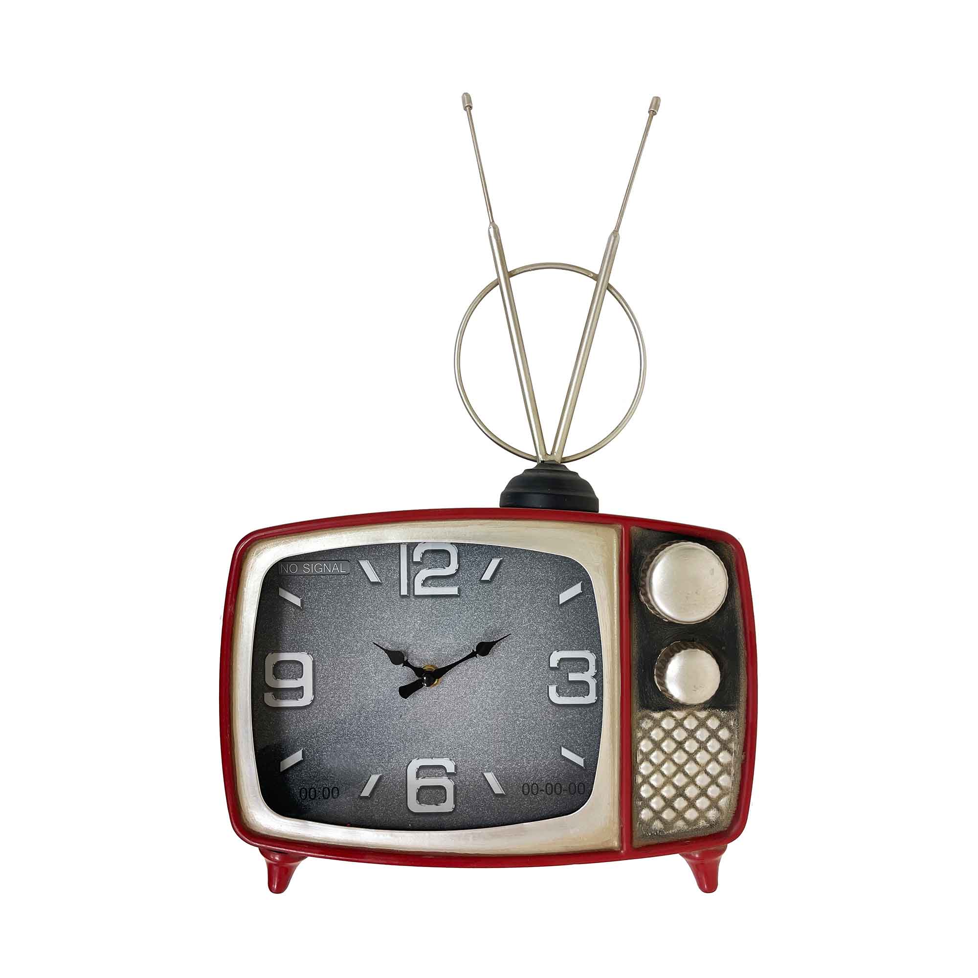 RED CLASSIC TV TABLE CLOCK