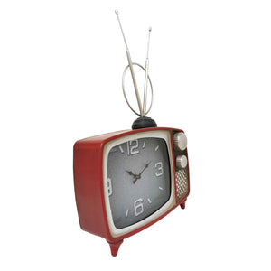 RED CLASSIC TV TABLE CLOCK