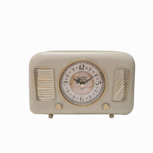 IRON RADIO TRANSISTOR TABLE CLOCK