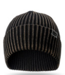 MEN'S DISTRESSED BLACK BEANIE