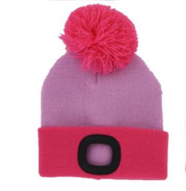 KIDS PINK RECHARGEABLE LED BEANIE