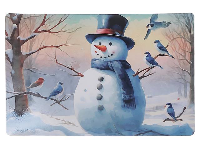 BLUE JAY & SNOWMAN PLASTIC PLACEMAT