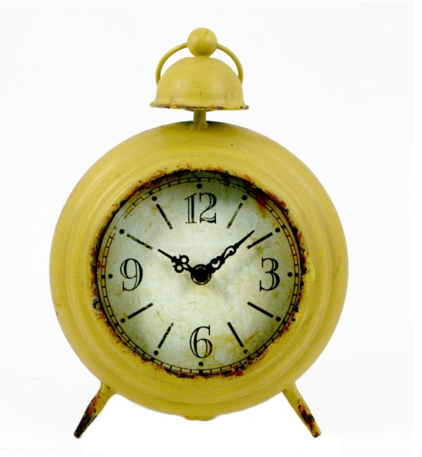 YELLOW VINTAGE TABLE CLOCK